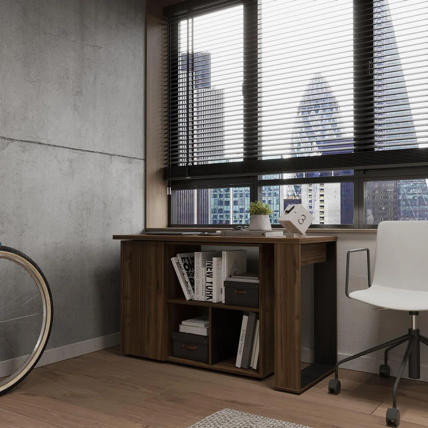 Escritorio en L Quadratta 72.5x126.4x109.5 cm Gales-negro - Image 2