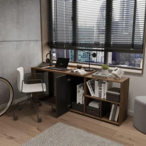 Escritorio en L Quadratta 72.5x126.4x109.5 cm Gales-negro